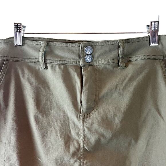 prAna Celesta‎ Skort Womens Stretch Slate Green Hybrid In Out of Water Sz 14 - Picture 2 of 6